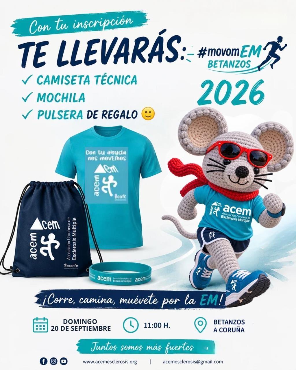 Acem Coruña organiza la 5ª Carrera #MóvomEMBetanzos 2026